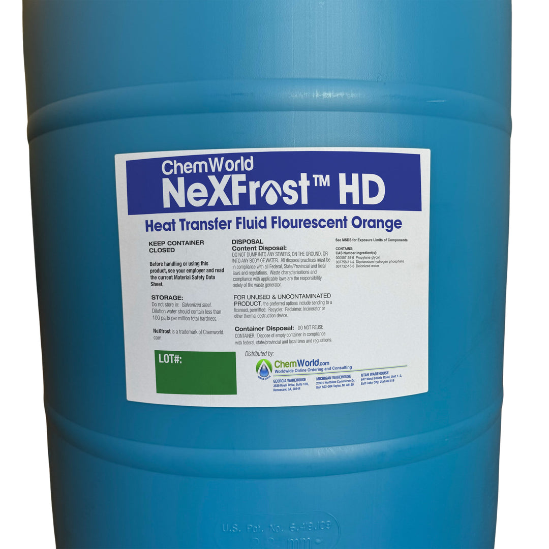 Chemworld NexFrost HD Propylene Glycol Heat Transfer Fluid – 55 Gallon Drum
